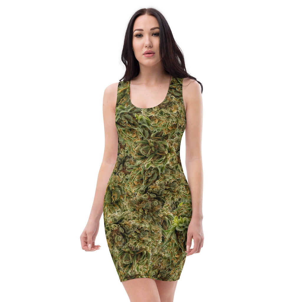 cannabis camo Bodycon dress