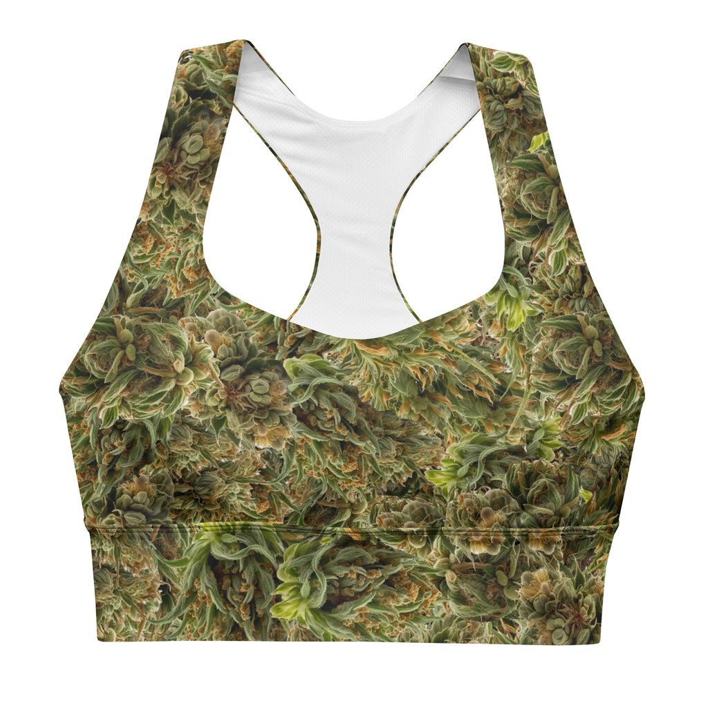 cannabis camo Longline sports bra