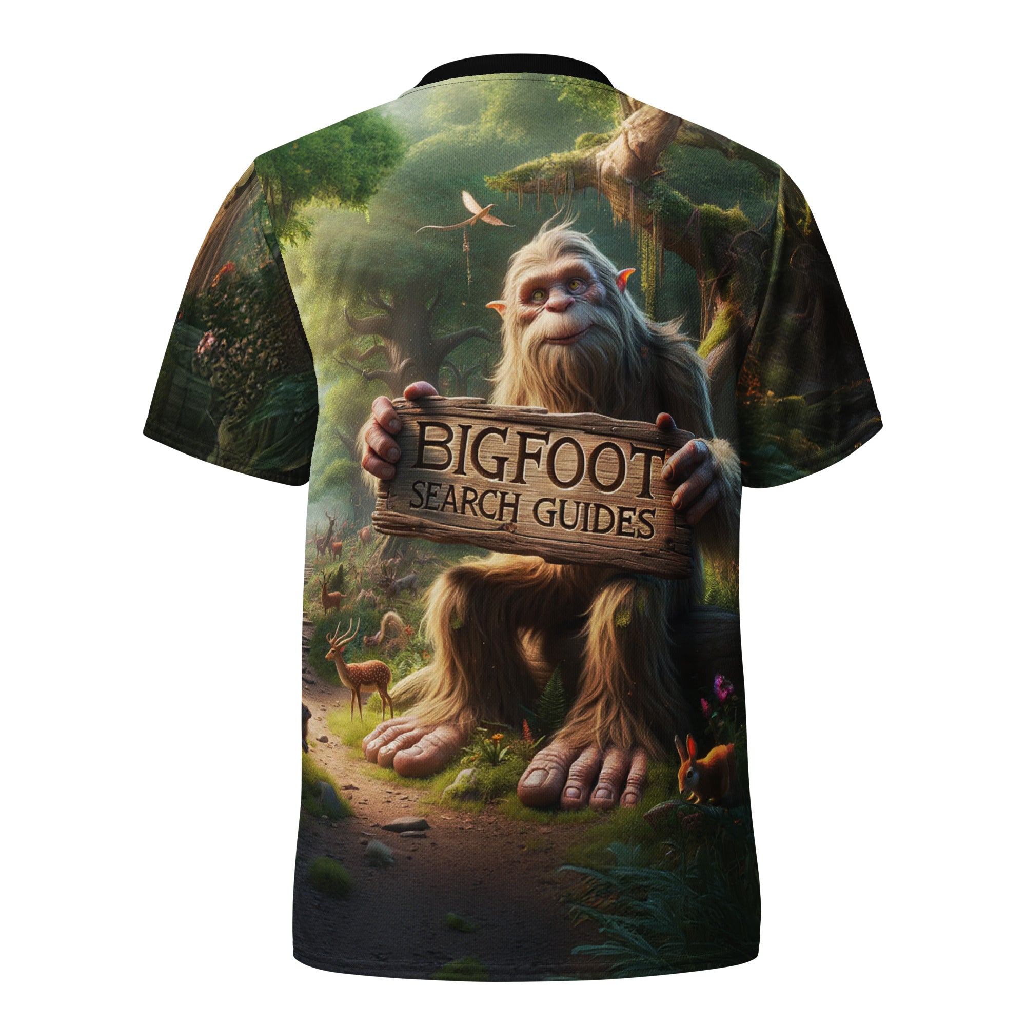 Bigfoot Search Guides in forest unisex sports jersey