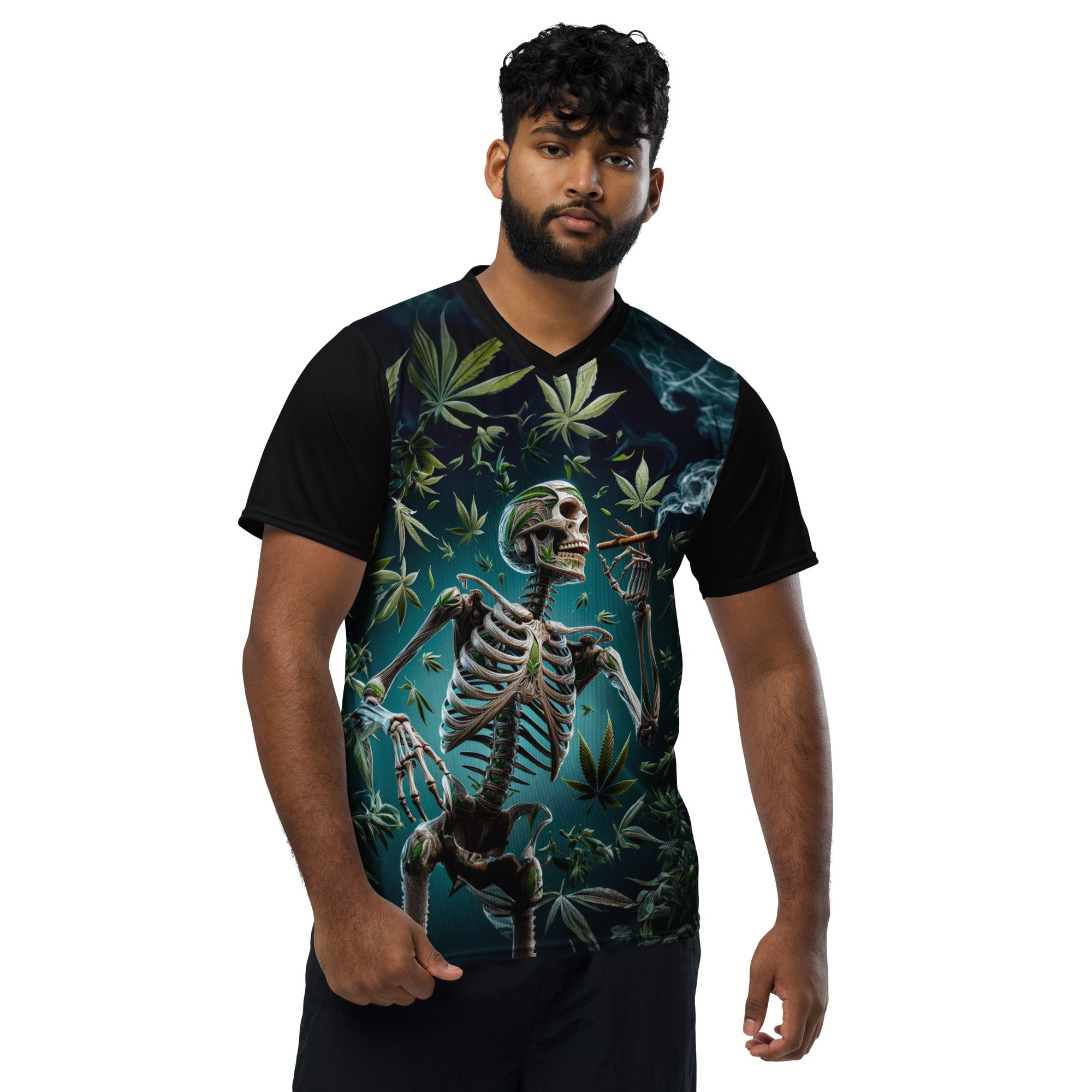 Skeleton Smoking unisex sports jersey