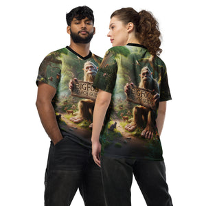 Bigfoot Search Guides in forest unisex sports jersey