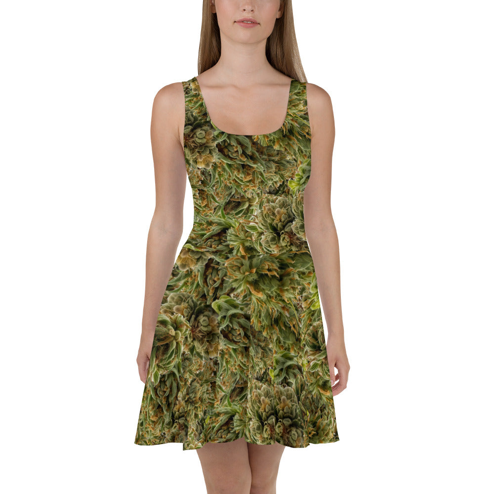 cannabis camo Skater Dress