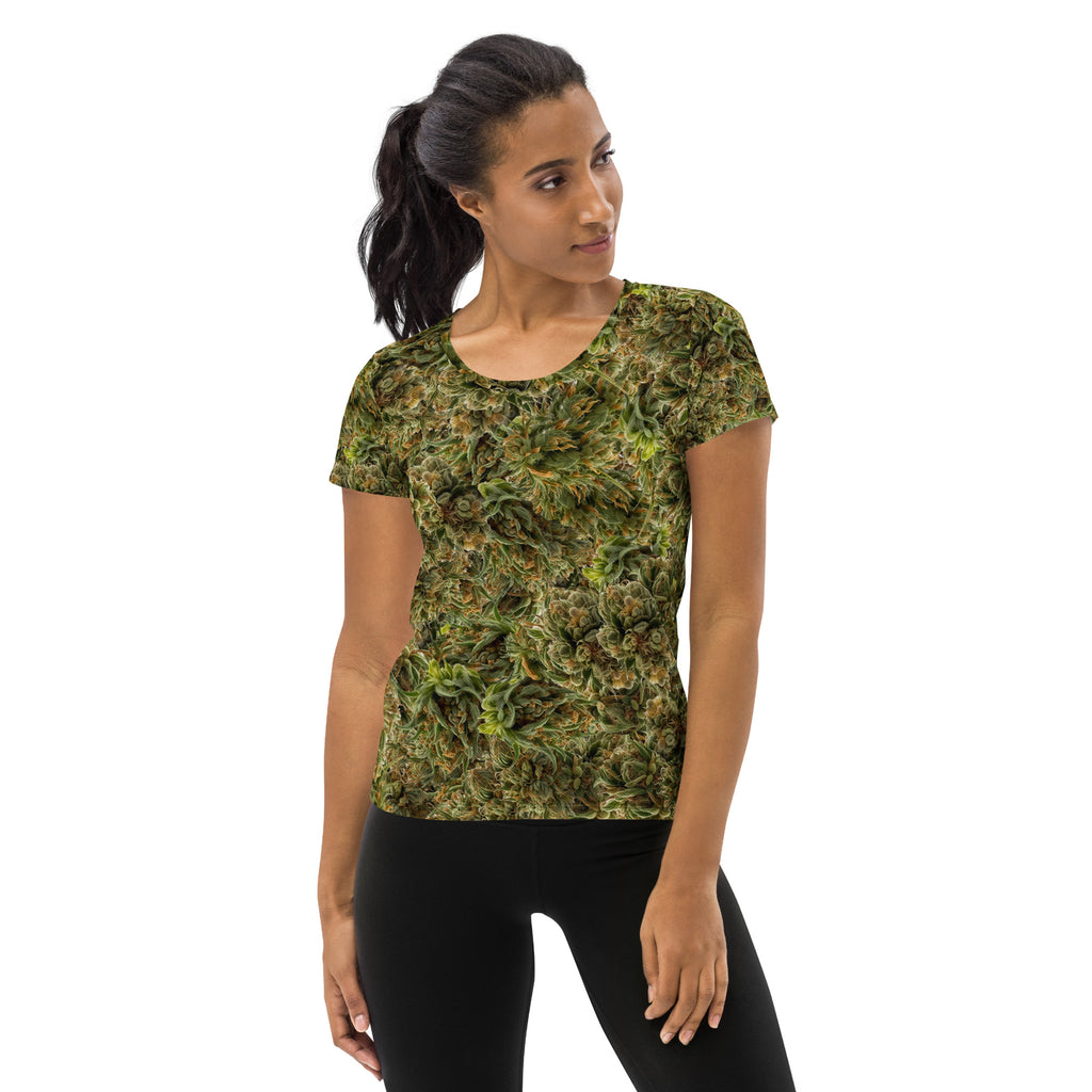 cannabis camo Women's Athletic T-shirt