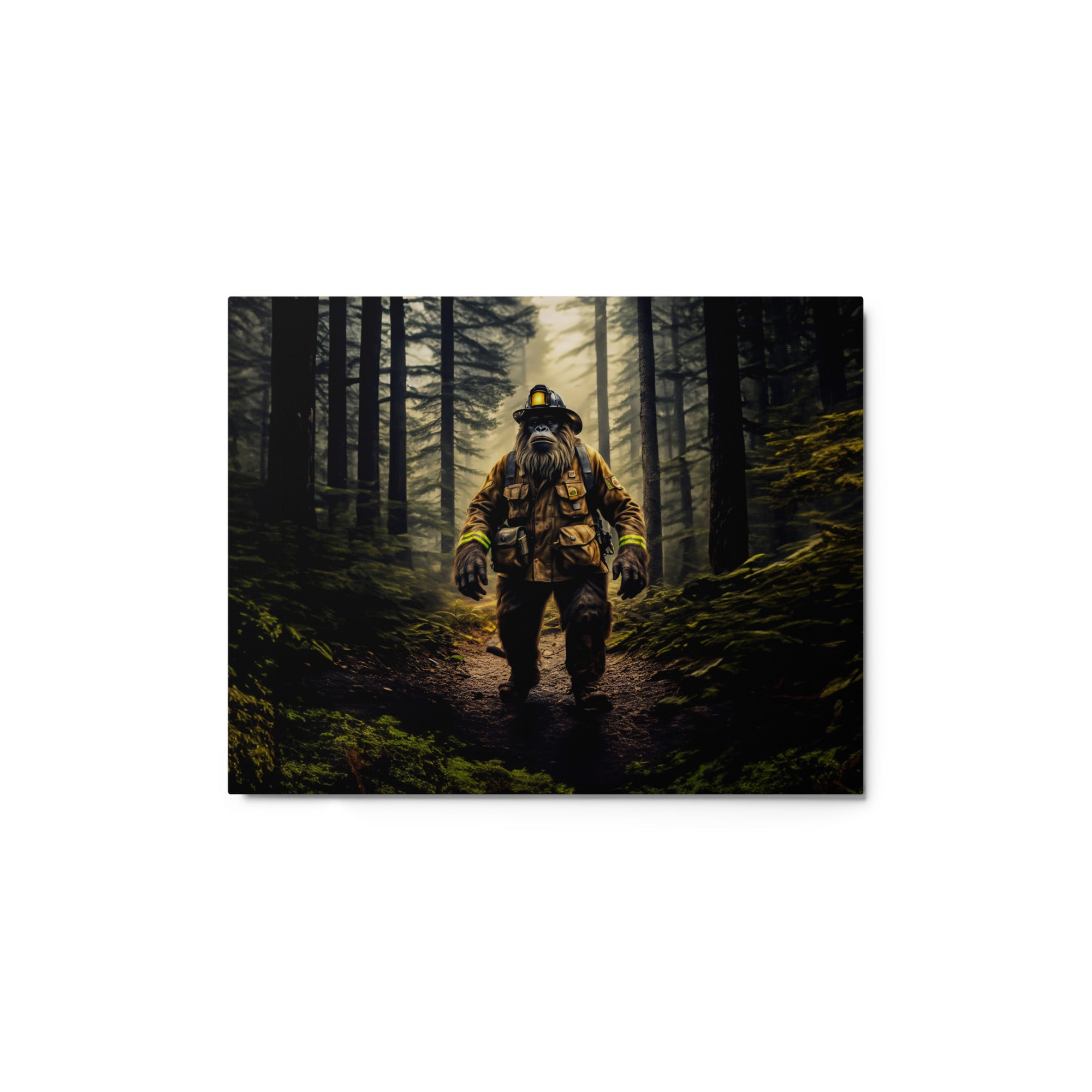 Bigfoot tribute to the fire fighters Metal print