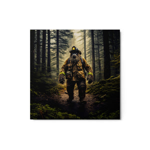 Bigfoot tribute to the fire fighters Metal print