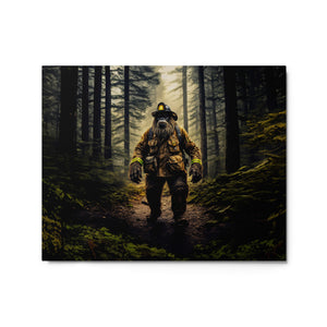 Bigfoot tribute to the fire fighters Metal print