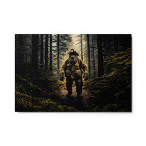 Bigfoot tribute to the fire fighters Metal print