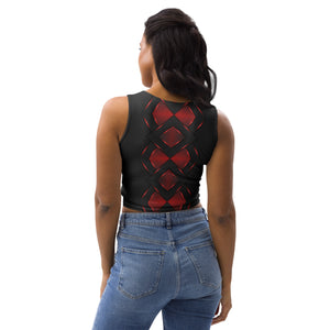 Be Dangerously Happy Black Red Armor 4 Crop Top