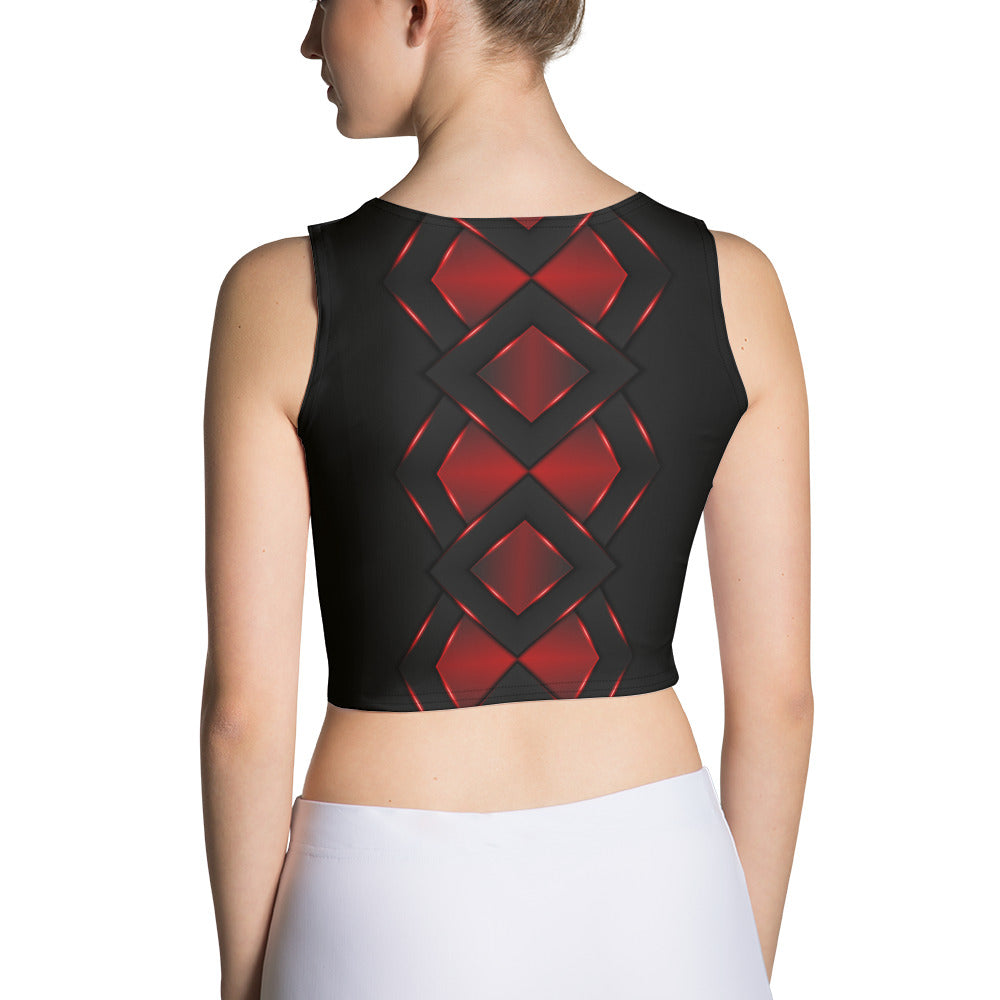 Be Dangerously Happy Black Red Armor 4 Crop Top