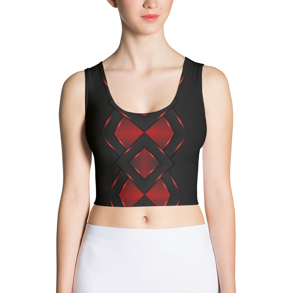 Be Dangerously Happy Black Red Armor 4 Crop Top