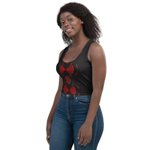 Be Dangerously Happy Black Red Armor 4 Crop Top