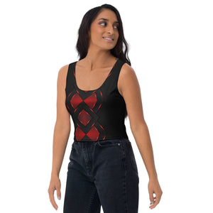 Be Dangerously Happy Black Red Armor 4 Crop Top