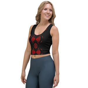 Be Dangerously Happy Black Red Armor 4 Crop Top