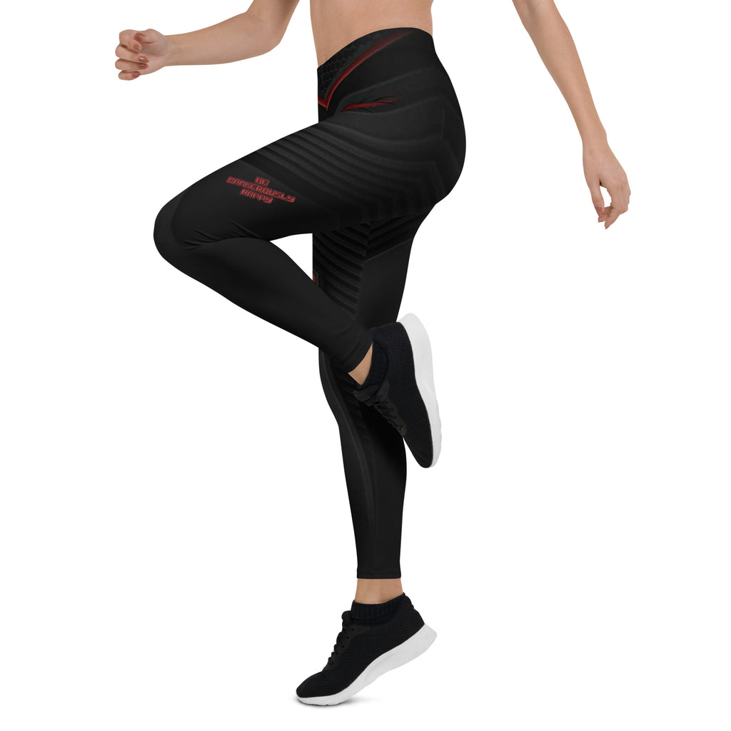 Be Dangerously Happy Black Red armor Leggings