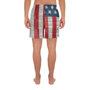 Dangerously Happy US Flag We the People Men's Athletic Long Shorts