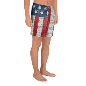 Dangerously Happy US Flag We the People Men's Athletic Long Shorts