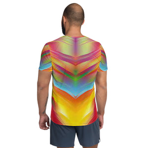 Melting Rainbow Men's Athletic T-shirt