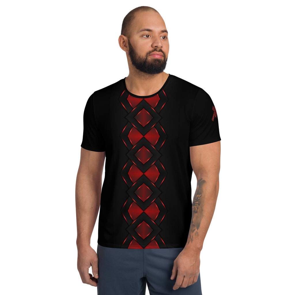 Be Dangerously Happy Black Red Armor 4 Men's Athletic T-shirt