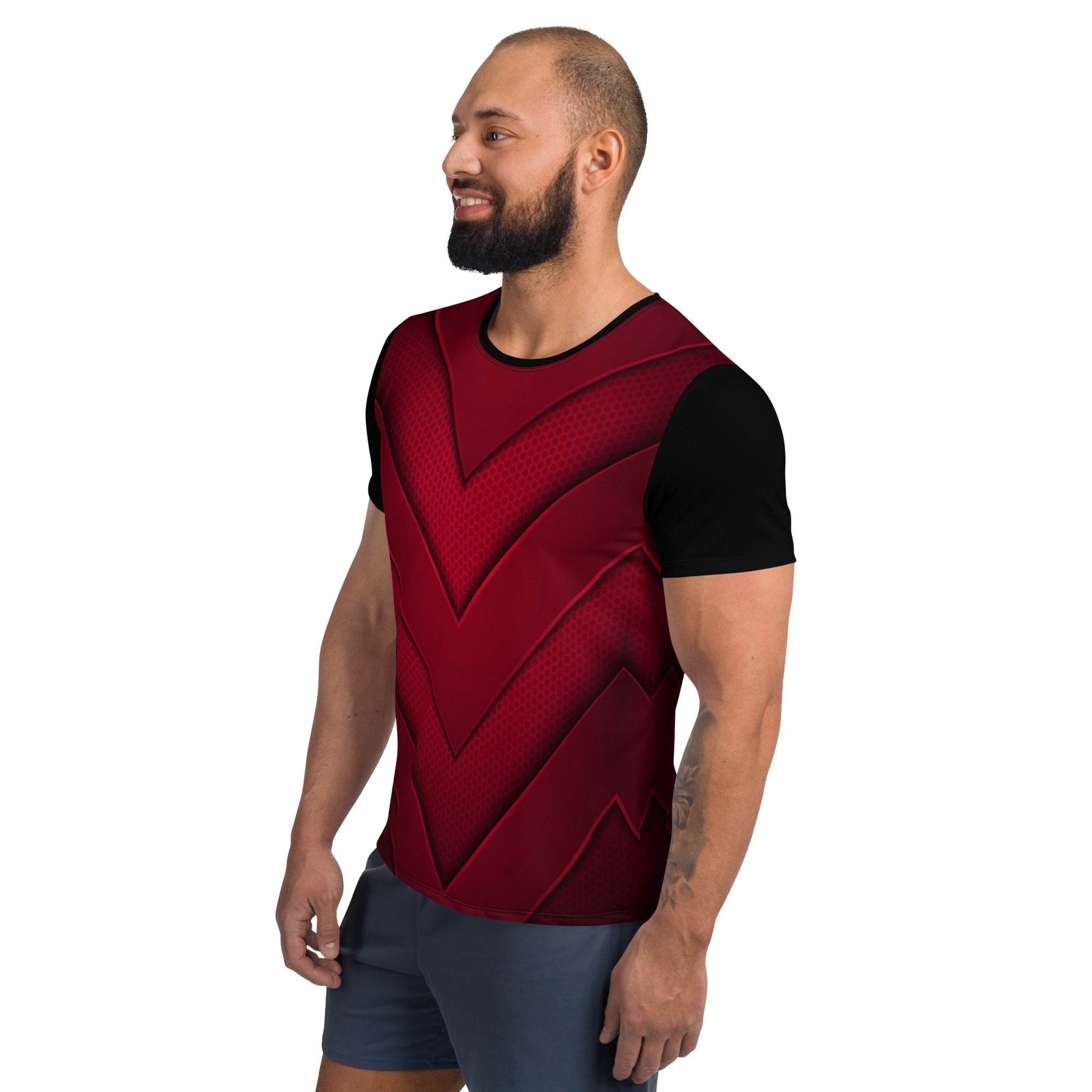 Red Layered Arrows  Athletic T-shirt