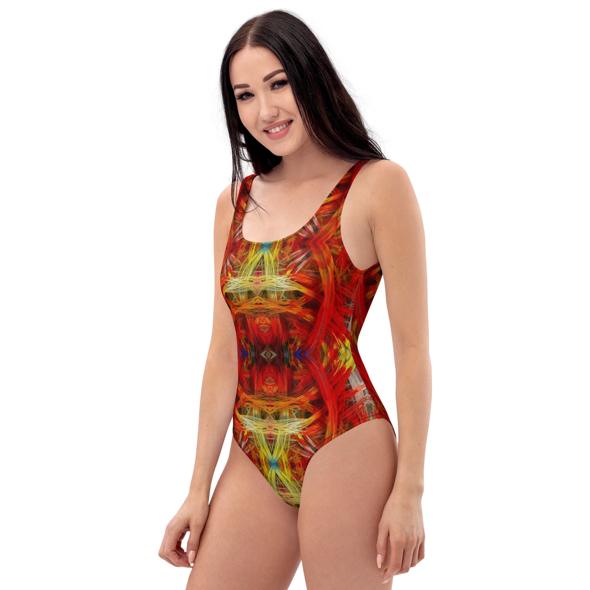 Fractal Lines One-Piece Swimsuit