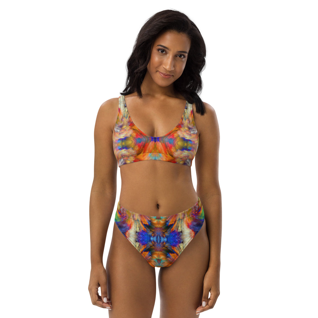 Color Kaboom Recycled high-waisted bikini