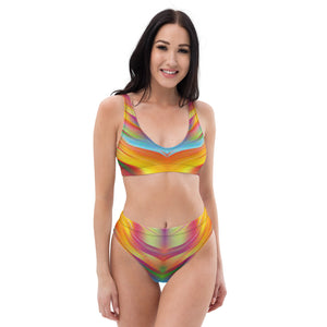 Melting Rainbow Recycled high-waisted bikini