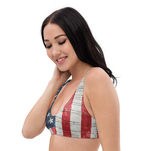 Dangerously Happy US Flag We the People Recyled padded bikini top