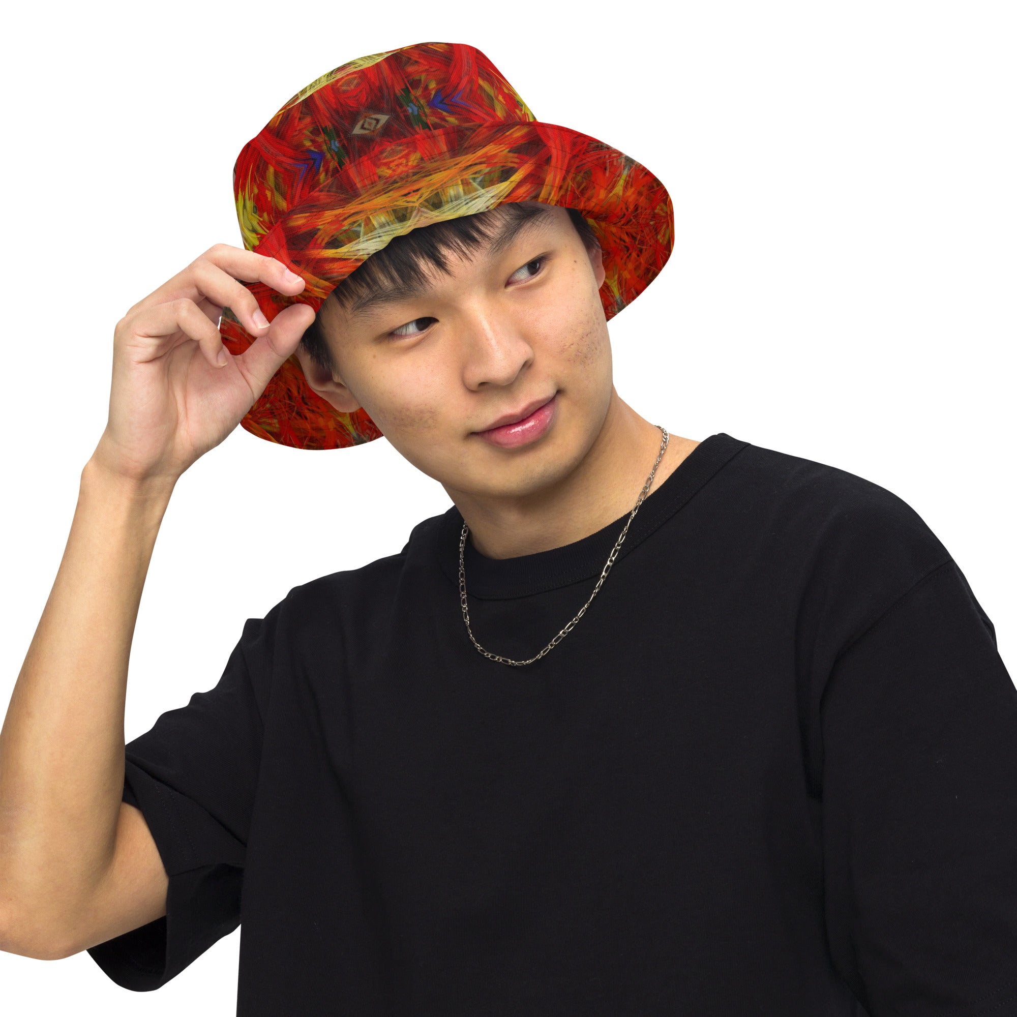 Fractal Lines Reversible bucket hat