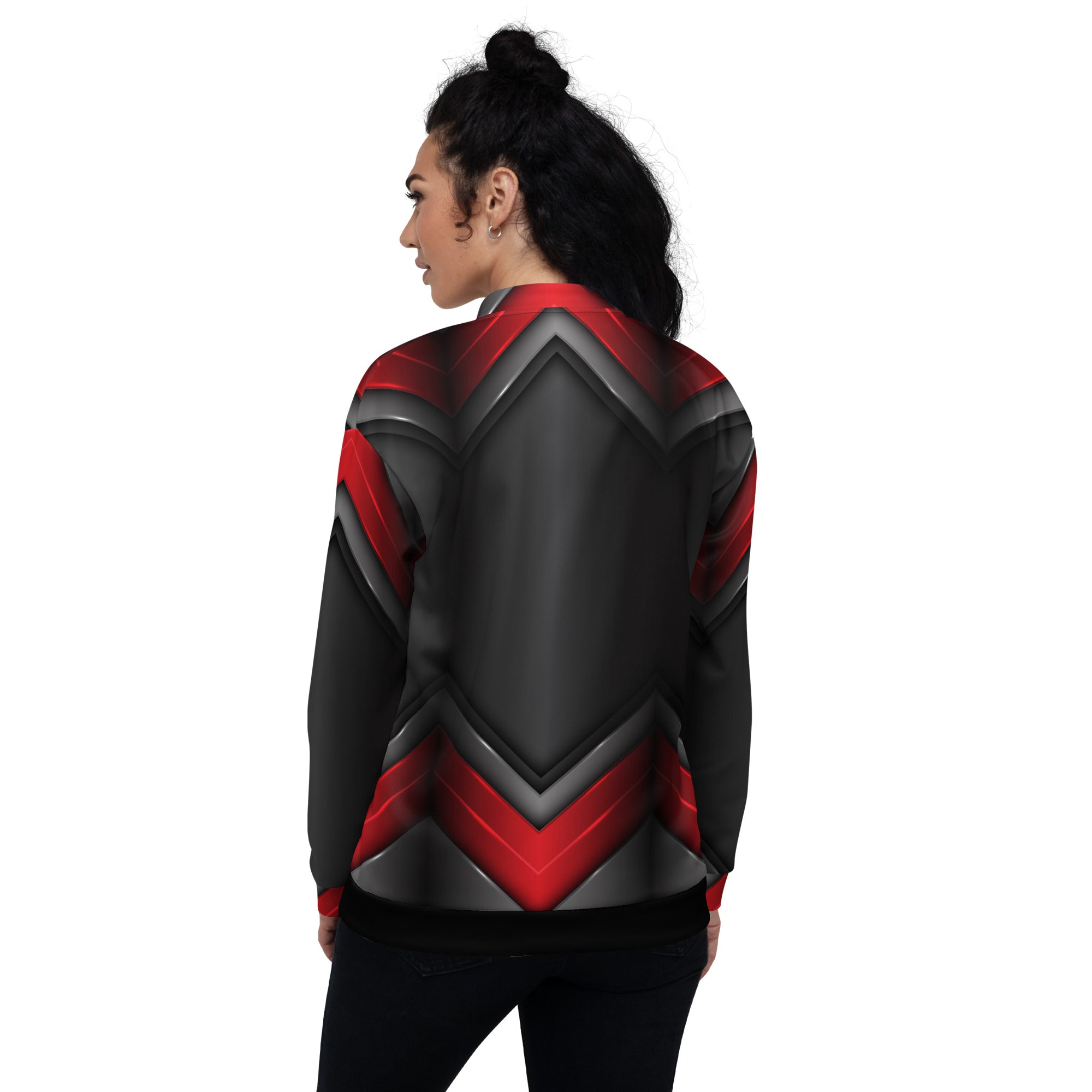 Be Dangerously Happy Black Red Armor 3 Unisex Bomber Jacket