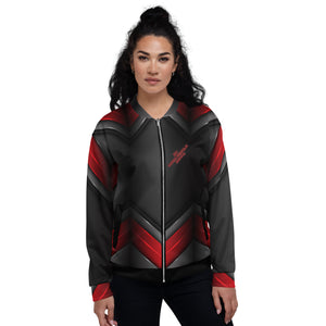 Be Dangerously Happy Black Red Armor 3 Unisex Bomber Jacket