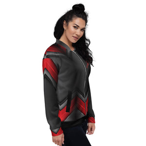 Be Dangerously Happy Black Red Armor 3 Unisex Bomber Jacket