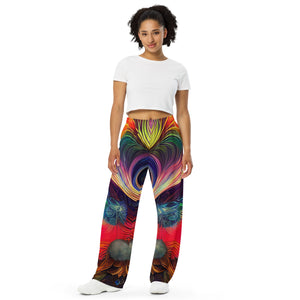 Colorful Retro 2 unisex wide-leg pants