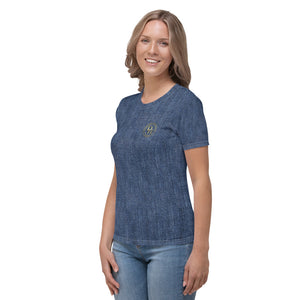 Dangerously Happy Stand together faux Jean Women's T-shirt