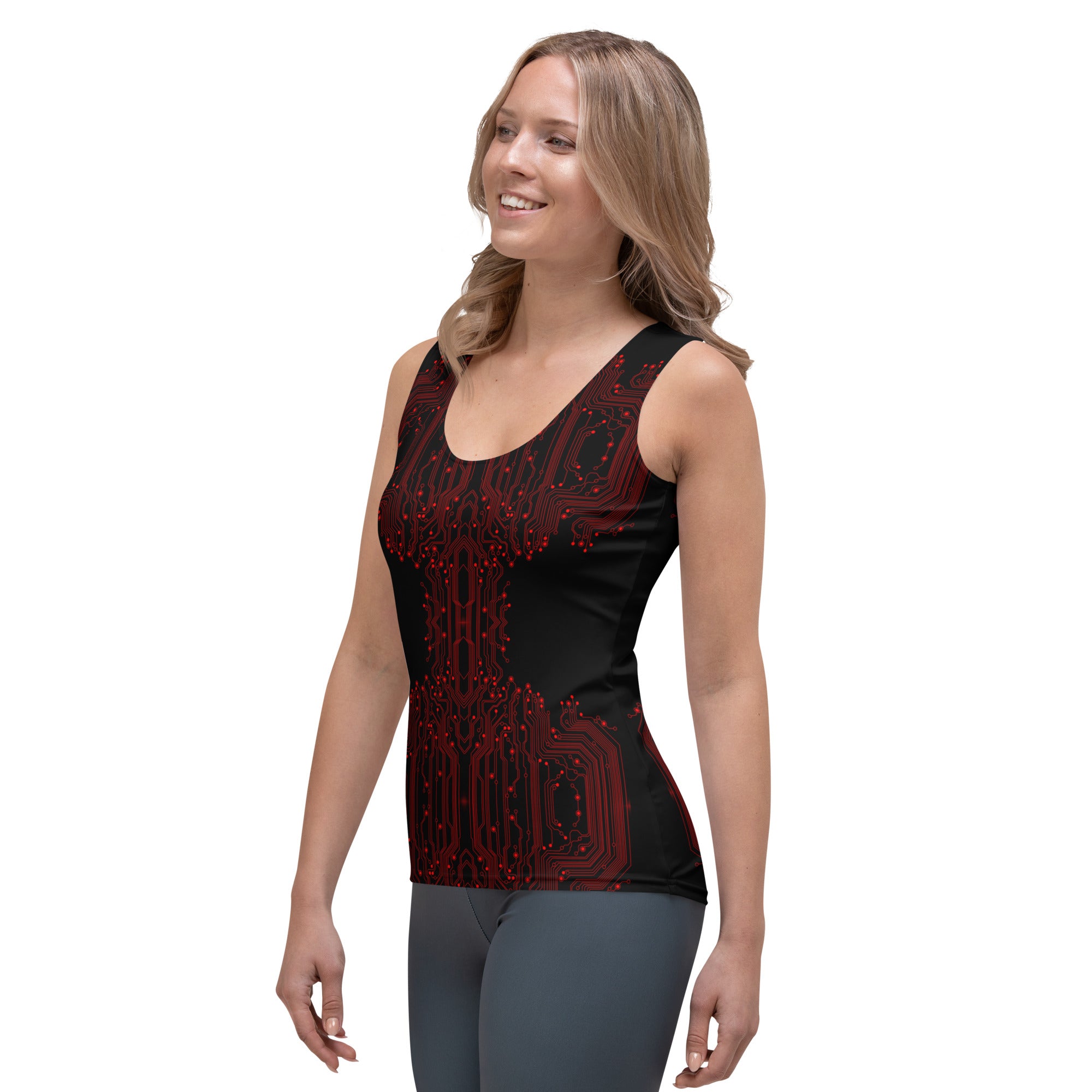 Black Red Inline Circuit Tank Top