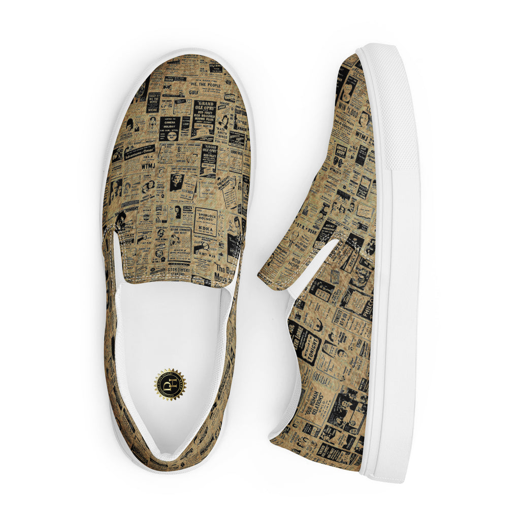 Yesterdays News Men’s slip-on canvas shoes