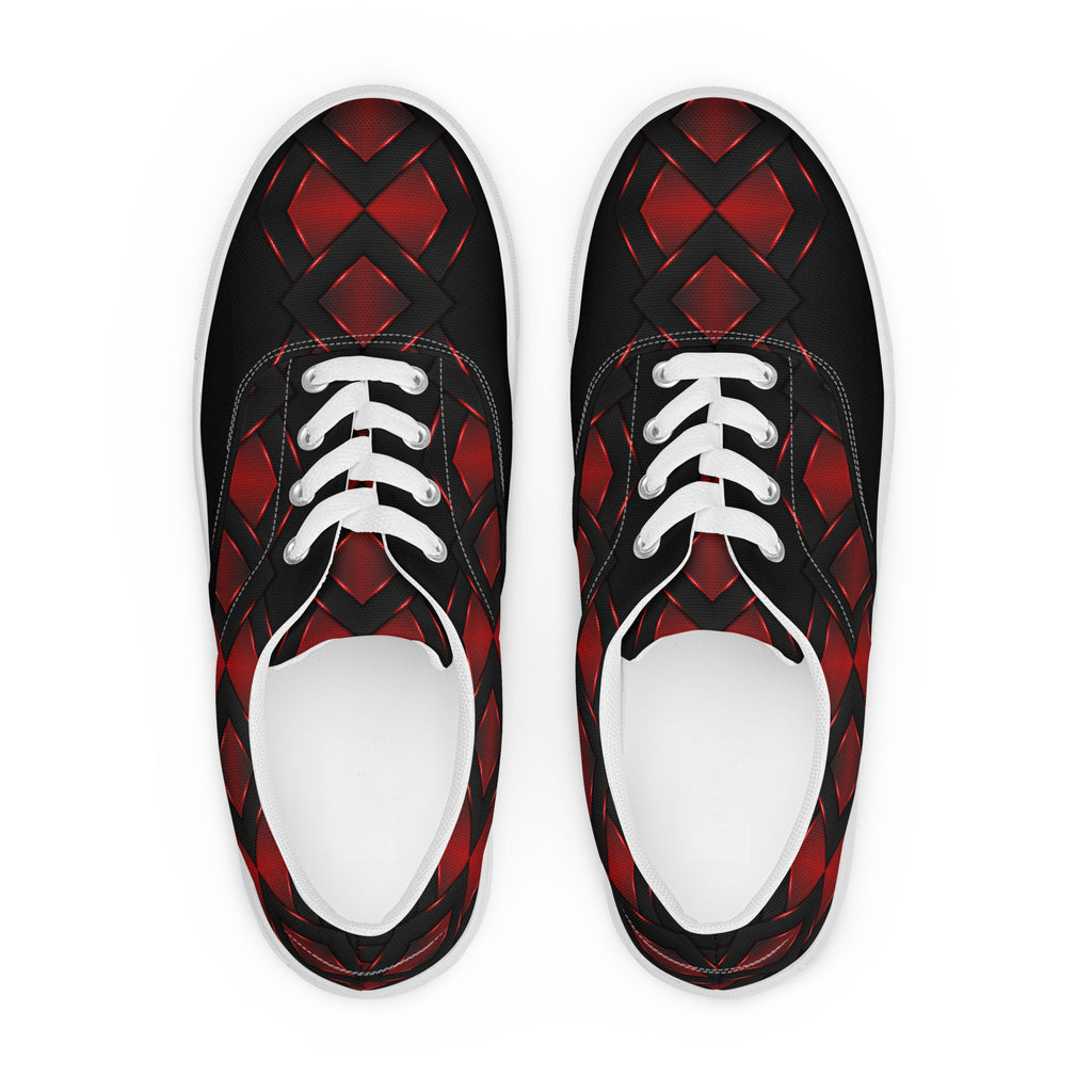 Be Dangerously Happy Black Red Armor 4 Women’s lace-up canvas shoes