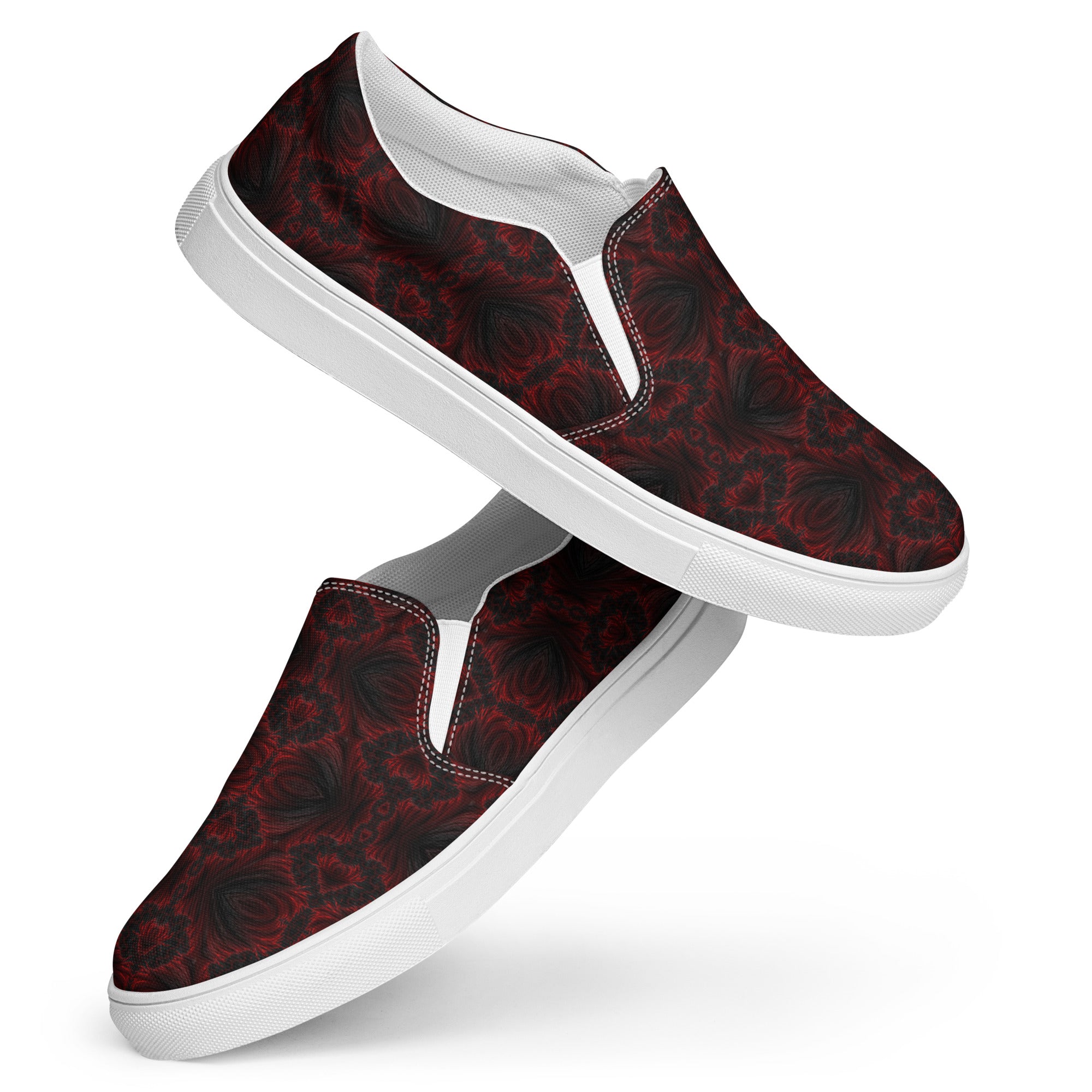 Dark Red Dreams Women’s slip-on canvas shoes