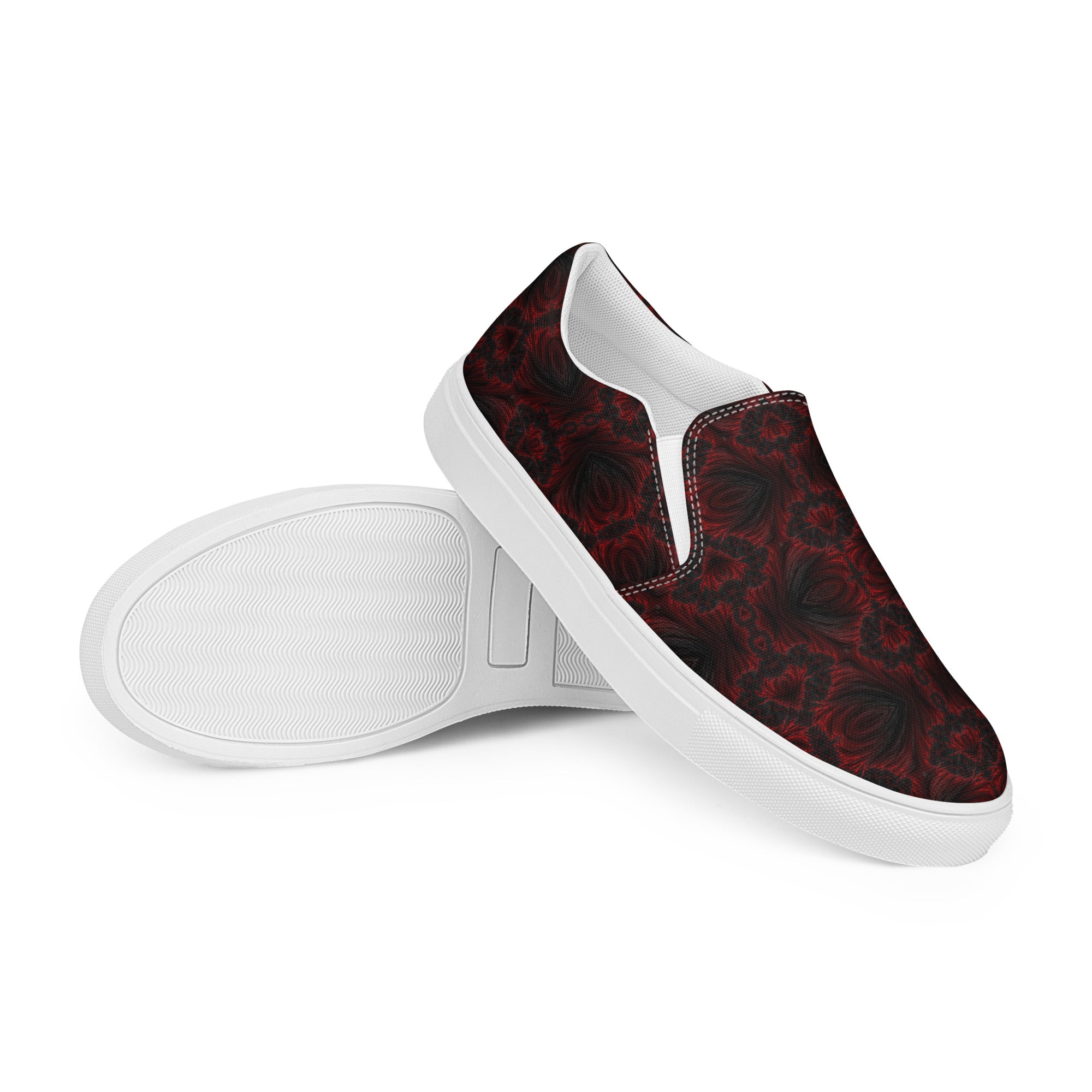 Dark Red Dreams Women’s slip-on canvas shoes